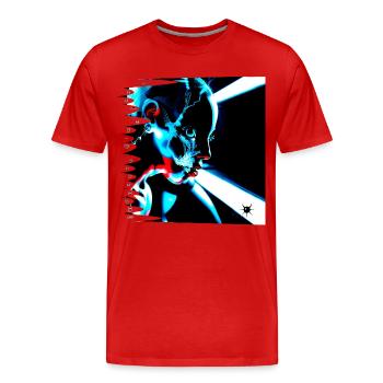 Monster #037 Ingénue - Men's Premium Organic T-Shirt - red - Front - Damien (186cm)