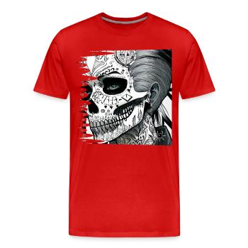 Monster #039 Radikales Tatoo - Männer Premium Bio T-Shirt - Rot - Vorne - Damien (186cm)