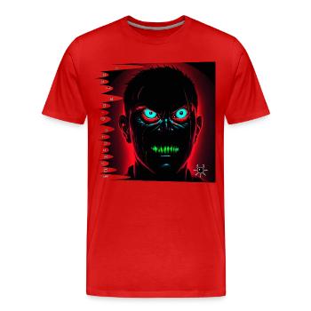 Monster #041 Monster Wrath!! - Men's Premium Organic T-Shirt - red - Front - Damien (186cm)
