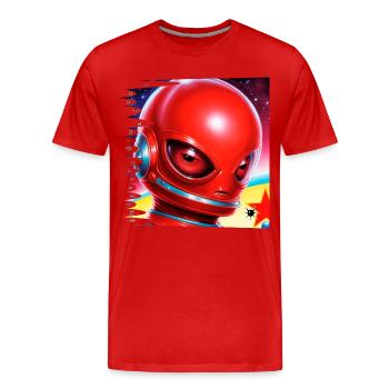 Monster #046 Sowjetische Evolution - Männer Premium Bio T-Shirt - Rot - Vorne - Damien (186cm)