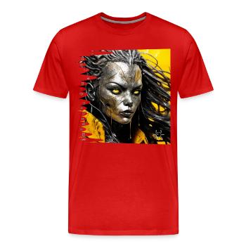 monstre #053 Mercure - T-shirt bio Premium Homme - rouge - Devant - Damien (186cm)