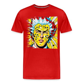 Monster #057 Psychoanalysis - Men's Premium Organic T-Shirt - red - Front - Damien (186cm)