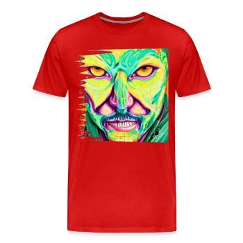 monstre #060 Yakusa - T-shirt bio Premium Homme - rouge - Devant - Damien (186cm)