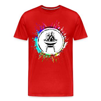 Steak Viande Griller Barbecue - T-shirt bio Premium Homme - rouge - Devant - Damien (186cm)