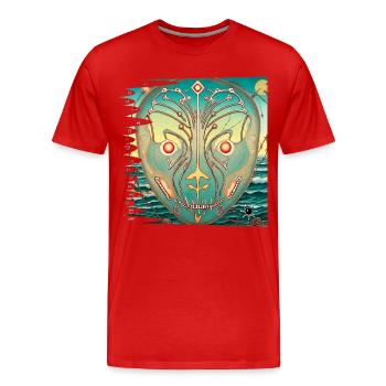 Monster #065 Mysmer - Männer Premium Bio T-Shirt - Rot - Vorne - Damien (186cm)