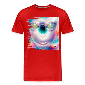Monster #067 Extra Lucia - Männer Premium Bio T-Shirt - Rot - Vorne - Damien (186cm)