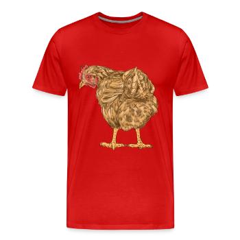 Poulet Volaille Volaille Ferme Oeufs d’oiseaux Bio - T-shirt bio Premium Homme - rouge - Devant - Damien (186cm)