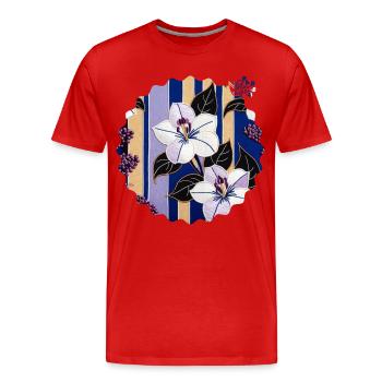 NDDF #07 Antho Fil - T-shirt bio Premium Homme - rouge - Devant - Damien (186cm)