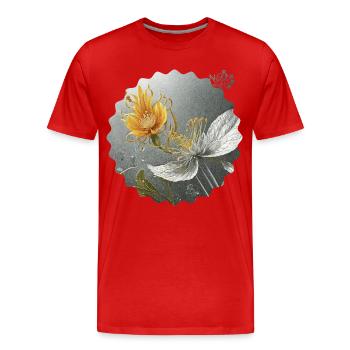 NDDF 08 Albuminium - Männer Premium Bio T-Shirt - Rot - Vorne - Damien (186cm)