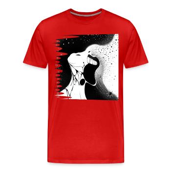 Monster #075 Star Sniffer - Men's Premium Organic T-Shirt - red - Front - Damien (186cm)