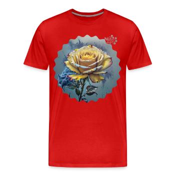 NDDF #09 Rause Jone - Männer Premium Bio T-Shirt - Rot - Vorne - Damien (186cm)