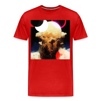 Monster #083 Eclipses - Men's Premium Organic T-Shirt - red - Front - Damien (186cm)