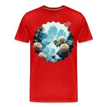 NDDF #23 Romantisch - Männer Premium Bio T-Shirt - Rot - Vorne - Damien (186cm)