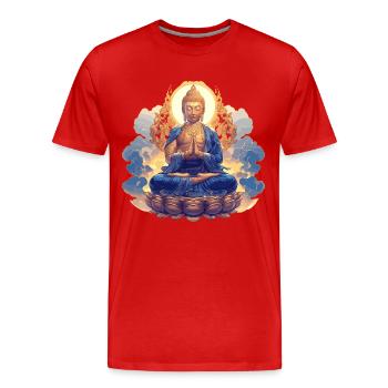 Bouddha Bouddhisme Religion Méditation spirituelle - T-shirt bio Premium Homme - rouge - Devant - Damien (186cm)