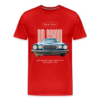 Muscle car à l’ancienne - T-shirt bio Premium Homme - rouge - Devant - Damien (186cm)