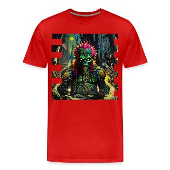 Monster #094 Sumpfmonster - Männer Premium Bio T-Shirt - Rot - Vorne - Damien (186cm)