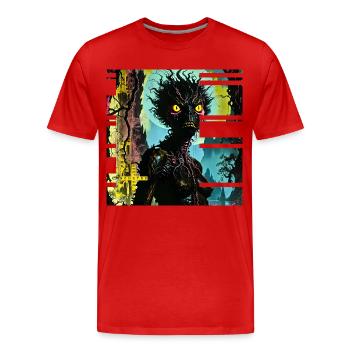 Monster #095 Sexy Sumpf - Männer Premium Bio T-Shirt - Rot - Vorne - Damien (186cm)