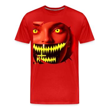 Monster #098 Mortsure - Men's Premium Organic T-Shirt - red - Front - Damien (186cm)