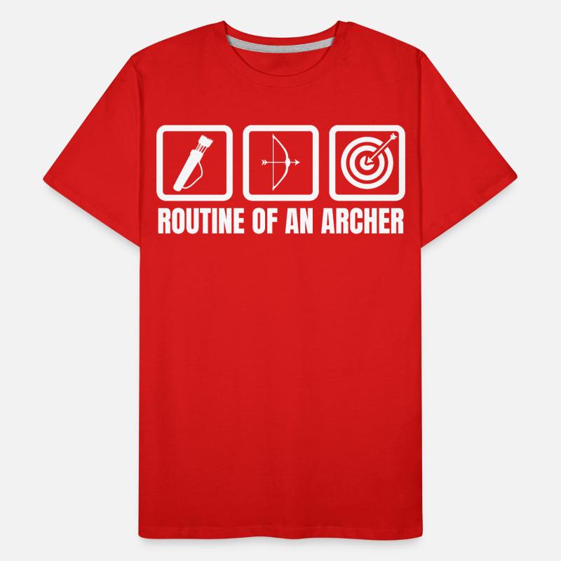 Routine eines Bogenschützen Männer Premium Bio T-Shirt