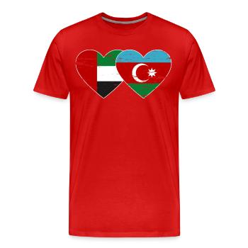 Vereinigte Arabische Emirate Azerbaycan Flagge - Männer Premium Bio T-Shirt - Rot - Vorne - Damien (186cm)