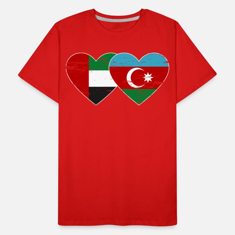 Émirats arabes unis Drapeau de l’Azerbaïdjan T-shirt bio Premium Homme