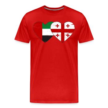United Arab Emirates Georgia Flag - Men's Premium Organic T-Shirt - red - Front - Damien (186cm)
