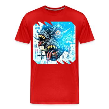 Monster #110 Disorder - Men's Premium Organic T-Shirt - red - Front - Damien (186cm)