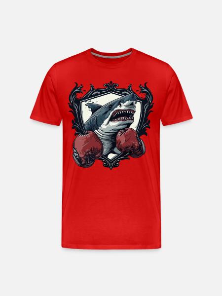 Shark Boxer MMA Logo - T-shirt bio Premium Homme - rouge