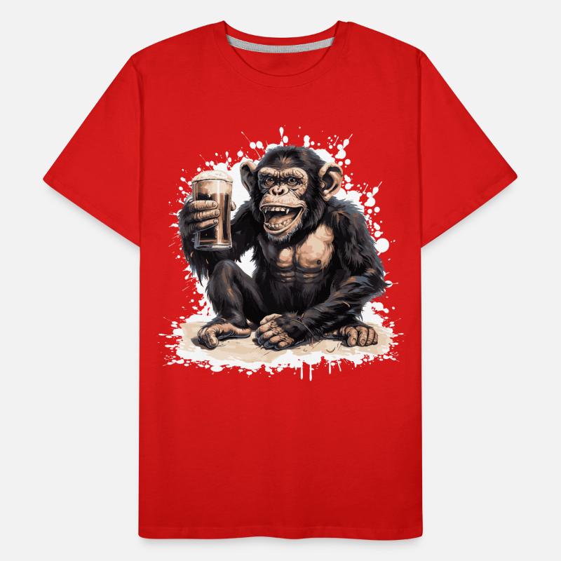 Monkey Beer Funny Men's Premium Organic T-Shirt