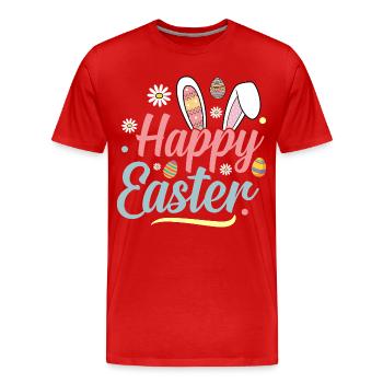 Joyeuses Pâques - T-shirt bio Premium Homme - rouge - Devant - Damien (186cm)