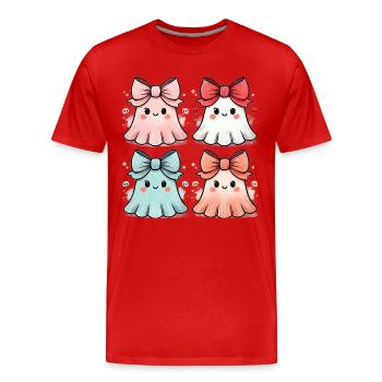 Geister - Männer Premium Bio T-Shirt - Rot - Vorne - Damien (186cm)