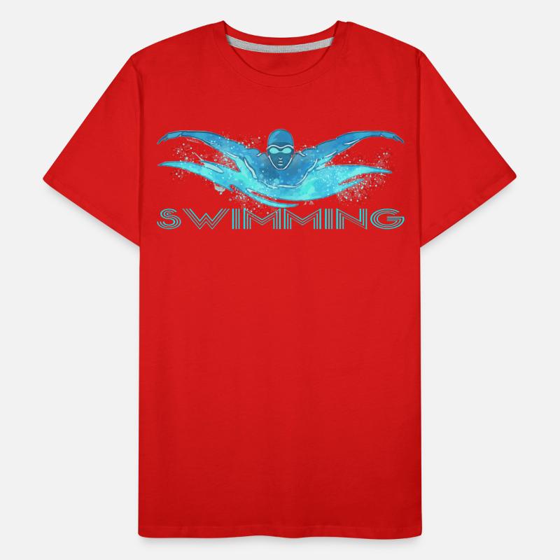 Dynamic float with water waves Men's Premium Organic T-Shirt