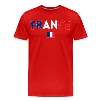 Drapeau France Cadeau Homme Femme France Cadeau - T-shirt bio Premium Homme - rouge - Devant - Damien (186cm)