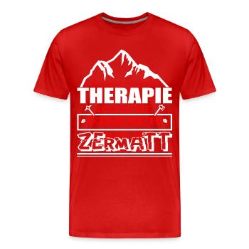 Zermatt - Männer Premium Bio T-Shirt - Rot - Vorne - Damien (186cm)
