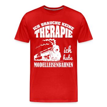Modelleisenbahn - Männer Premium Bio T-Shirt - Rot - Vorne - Damien (186cm)