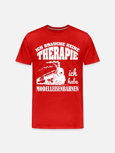 Modelleisenbahn - Männer Premium Bio T-Shirt - Rot