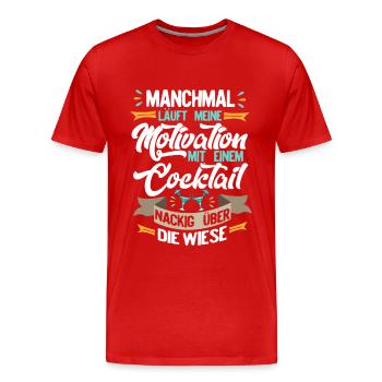 Motivation - Männer Premium Bio T-Shirt - Rot - Vorne - Damien (186cm)