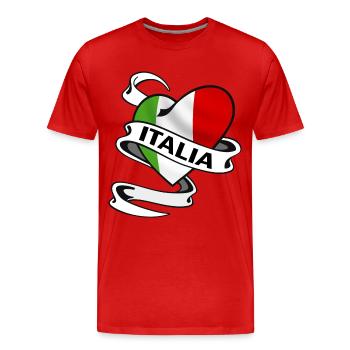 italia heart - T-shirt bio Premium Homme - rouge - Devant - Damien (186cm)