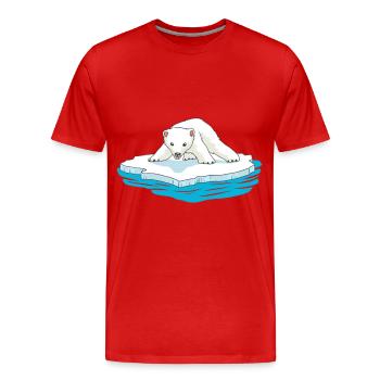 Ours polaire Glace flottante Glacier froid du pôle Nord arctique - T-shirt bio Premium Homme - rouge - Devant - Damien (186cm)