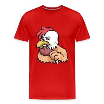 Go Vegan Animals Kanibal Fantasy Meat Chicken Horror - Men's Premium Organic T-Shirt - red - Front - Damien (186cm)