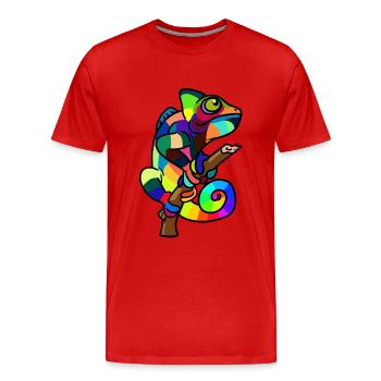 Colorful Chameleon Lizard Wildlife Zoology Baby - Men's Premium Organic T-Shirt - red - Front - Damien (186cm)