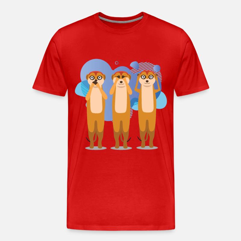 Erdmänchen - T-shirt bio Premium Homme - rouge