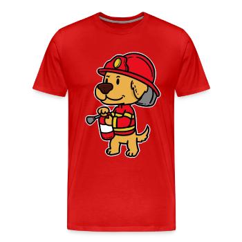 Pompiers Pompiers Volontaires Enfants - T-shirt bio Premium Homme - rouge - Devant - Damien (186cm)