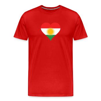 Amour du Kurdistan - T-shirt bio Premium Homme - rouge - Devant - Damien (186cm)