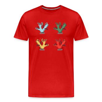 Retro Coral Coral Reef Coral Aquarium - Men's Premium Organic T-Shirt - red - Front - Damien (186cm)