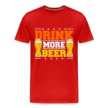 Bier Trinker Alkoholiker - Männer Premium Bio T-Shirt - Rot - Vorne - Damien (186cm)