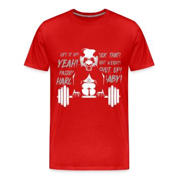 Fitness Freak Panda Bodybuilding Entraîneur - T-shirt bio Premium Homme - rouge - Devant - Damien (186cm)