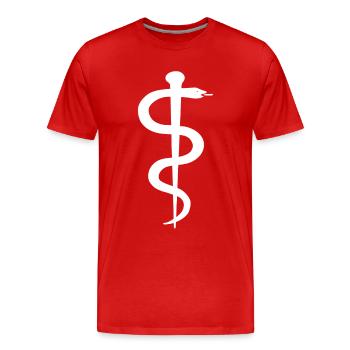 äskulapstab - T-shirt bio Premium Homme - rouge - Devant - Damien (186cm)