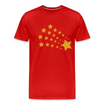 Stern Sterne - Männer Premium Bio T-Shirt - Rot - Vorne - Damien (186cm)