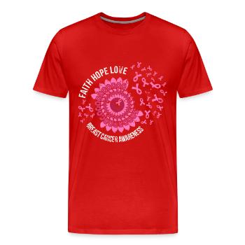 Breast Cancer Cancer Diagnosis Gift - Men's Premium Organic T-Shirt - red - Front - Damien (186cm)